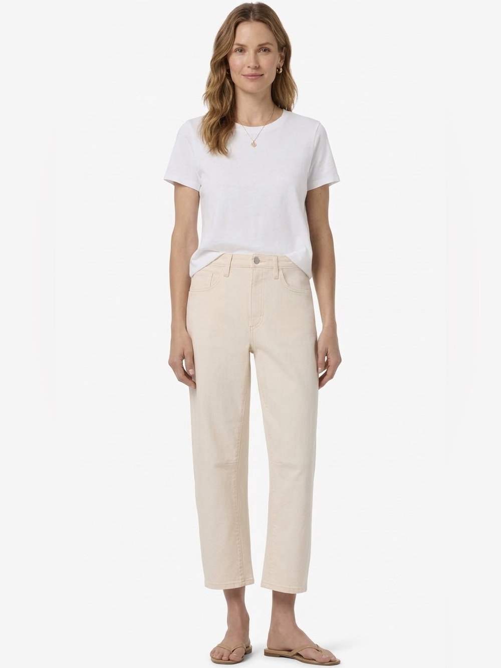 NWT Joe's High Waist Ankle Barrel Leg Jeans in Ecru Sz 28